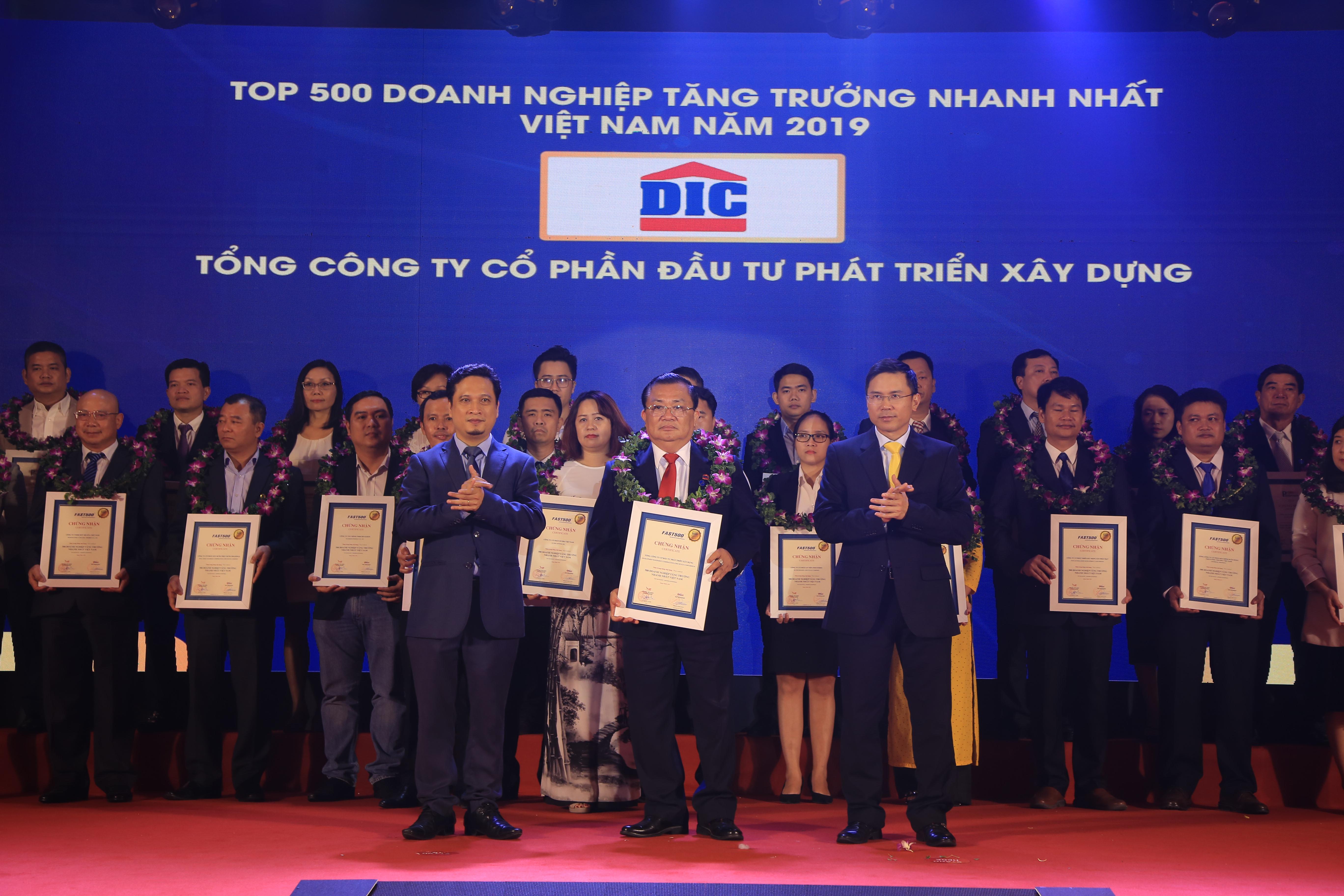 Tập đoàn DIC đạt Top 20 Doanh nghiệp Bất động sản tăng trưởng nhanh nhất Việt Nam 2019