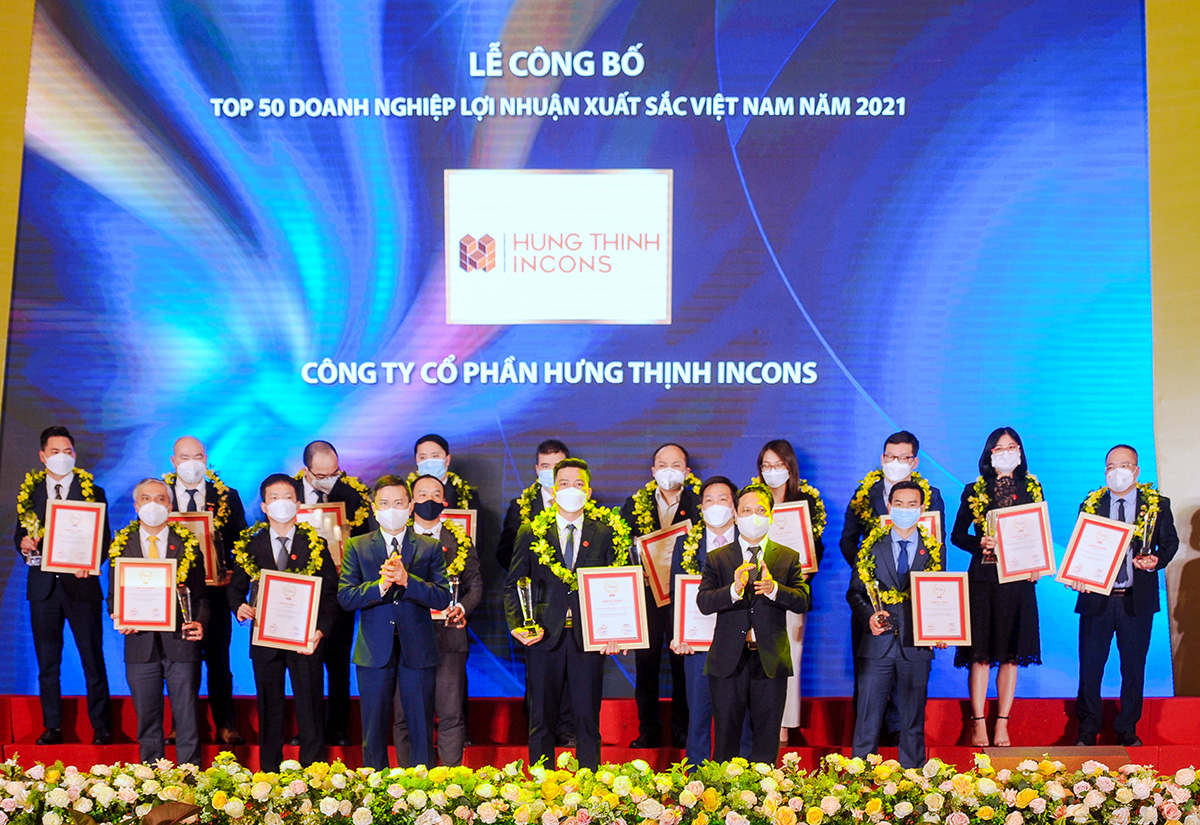 Hưng Thịnh Incons tăng trưởng vượt bậc lọt Top 50 doanh nghiệp lợi nhuận xuất sắc Việt Nam năm 2021