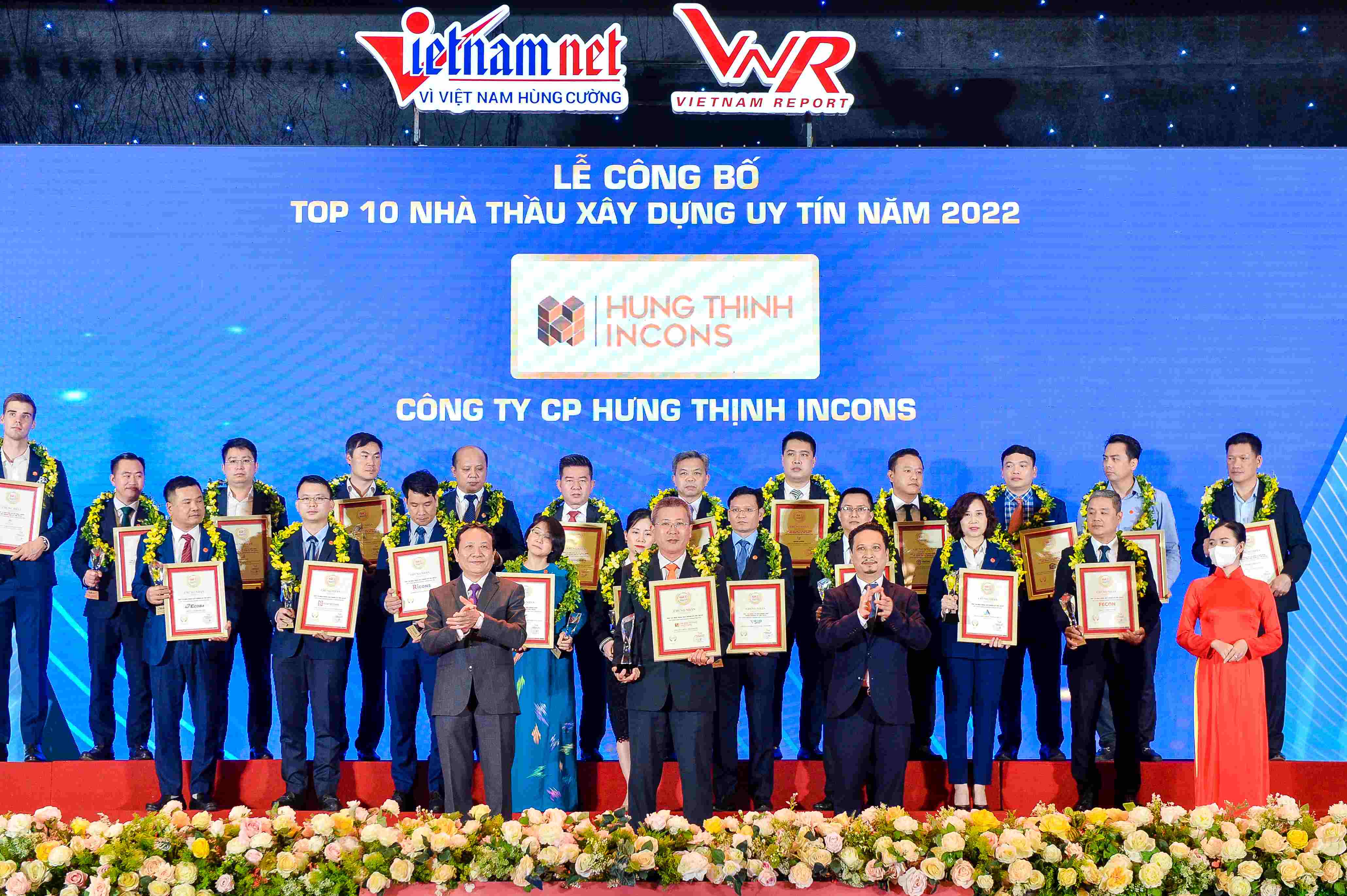 Hưng Thịnh Incons tự hào đạt “Top 10 nhà thầu xây dựng uy tín năm 2022”