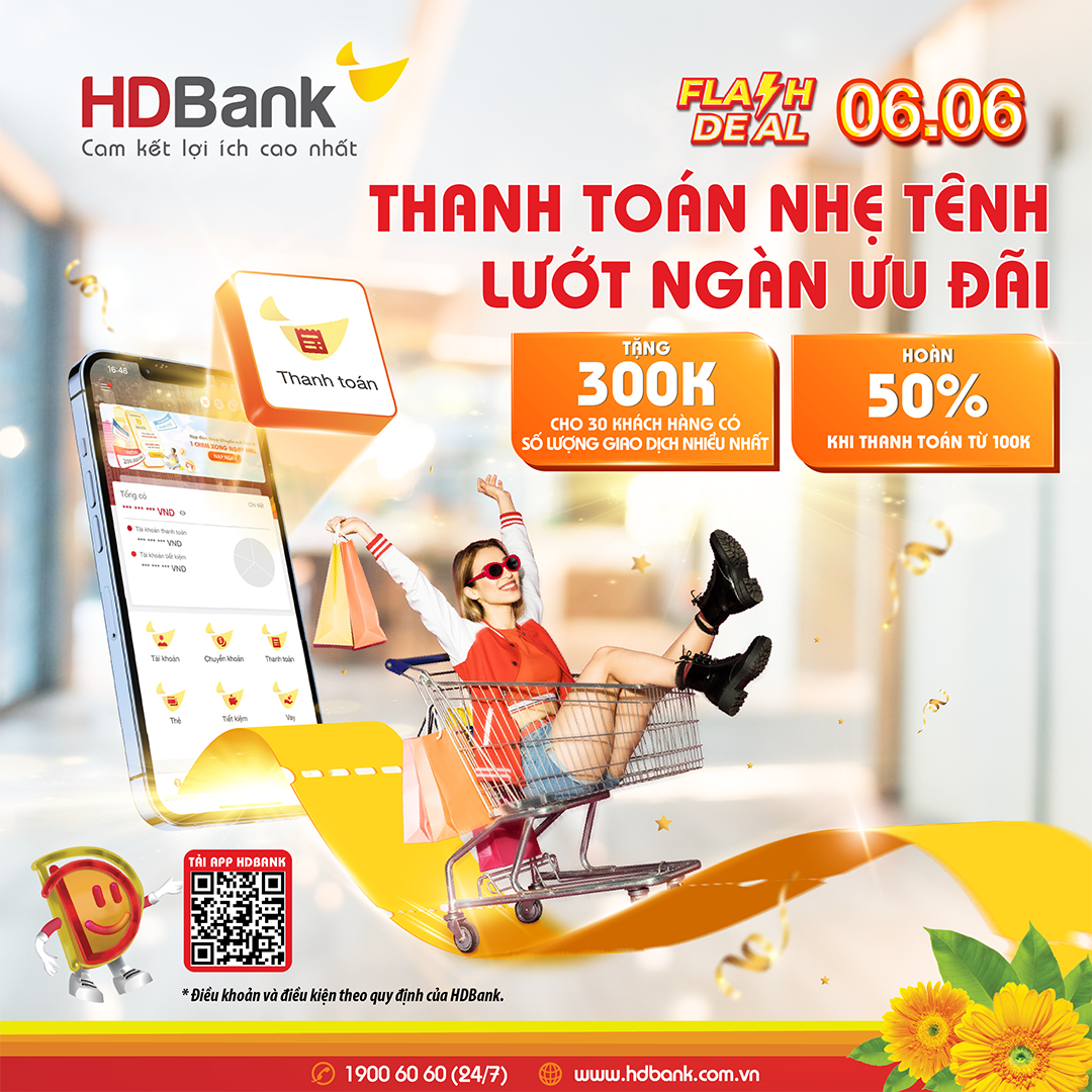 Ứng dụng HDBank gia tăng tính năng, ưu đãi hoàn tiền đến 50%