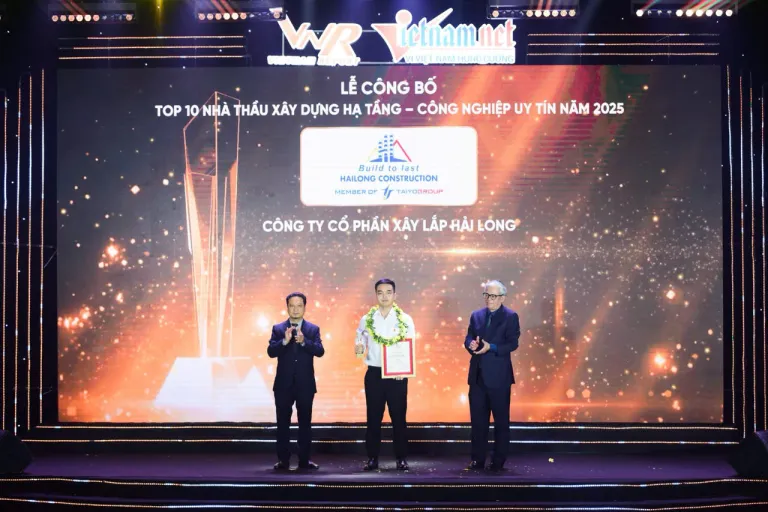 Xây Lắp Hải Long tiếp tục khẳng định vị thế tại Top 10 Nhà thầu Hạ tầng - Công nghiệp uy tín năm 2025 
