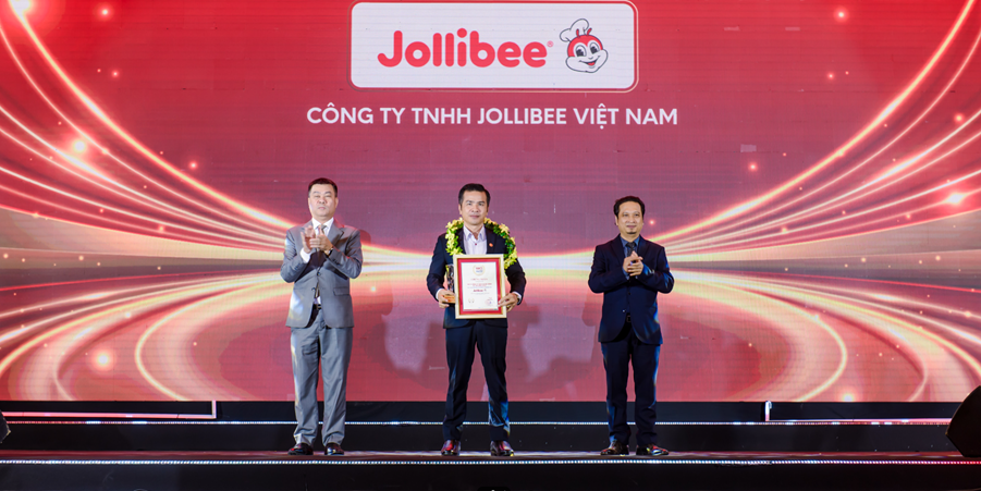 Jollibee Việt Nam 3 năm liên tiếp nằm trong Top 5 Công ty Dịch vụ ăn uống uy tín do Vietnam Report công bố
