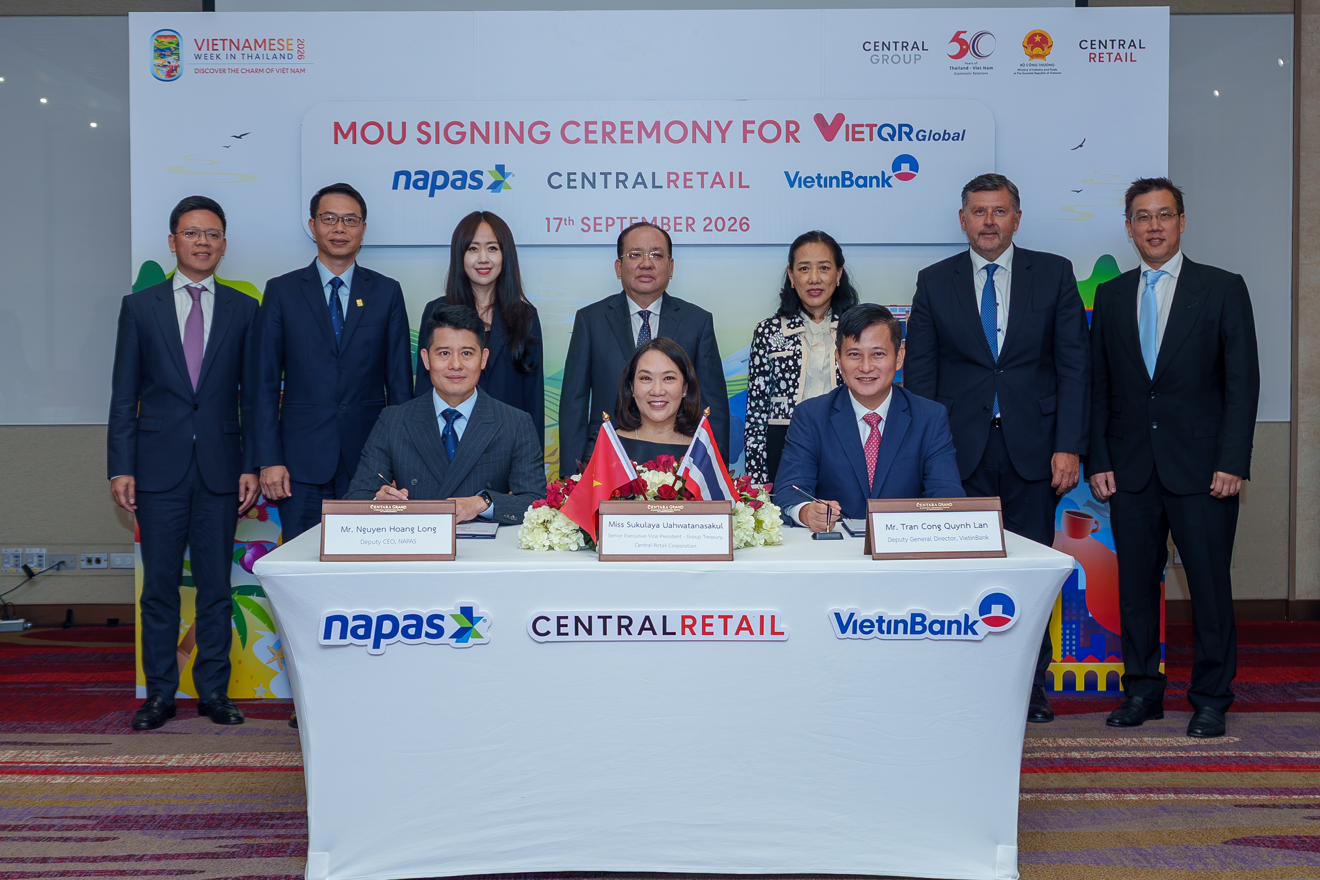 Central Retail ký kết hợp tác cùng NAPAS và VietinBank triển khai giải pháp thanh toán QR xuyên biên giới