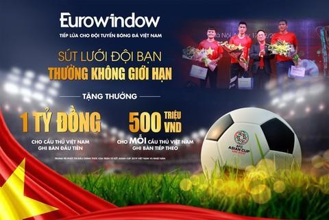 Sút lưới đội bạn – Thưởng không giới hạn: Eurowindow treo thưởng tiền tỷ cho đội tuyển Việt Nam